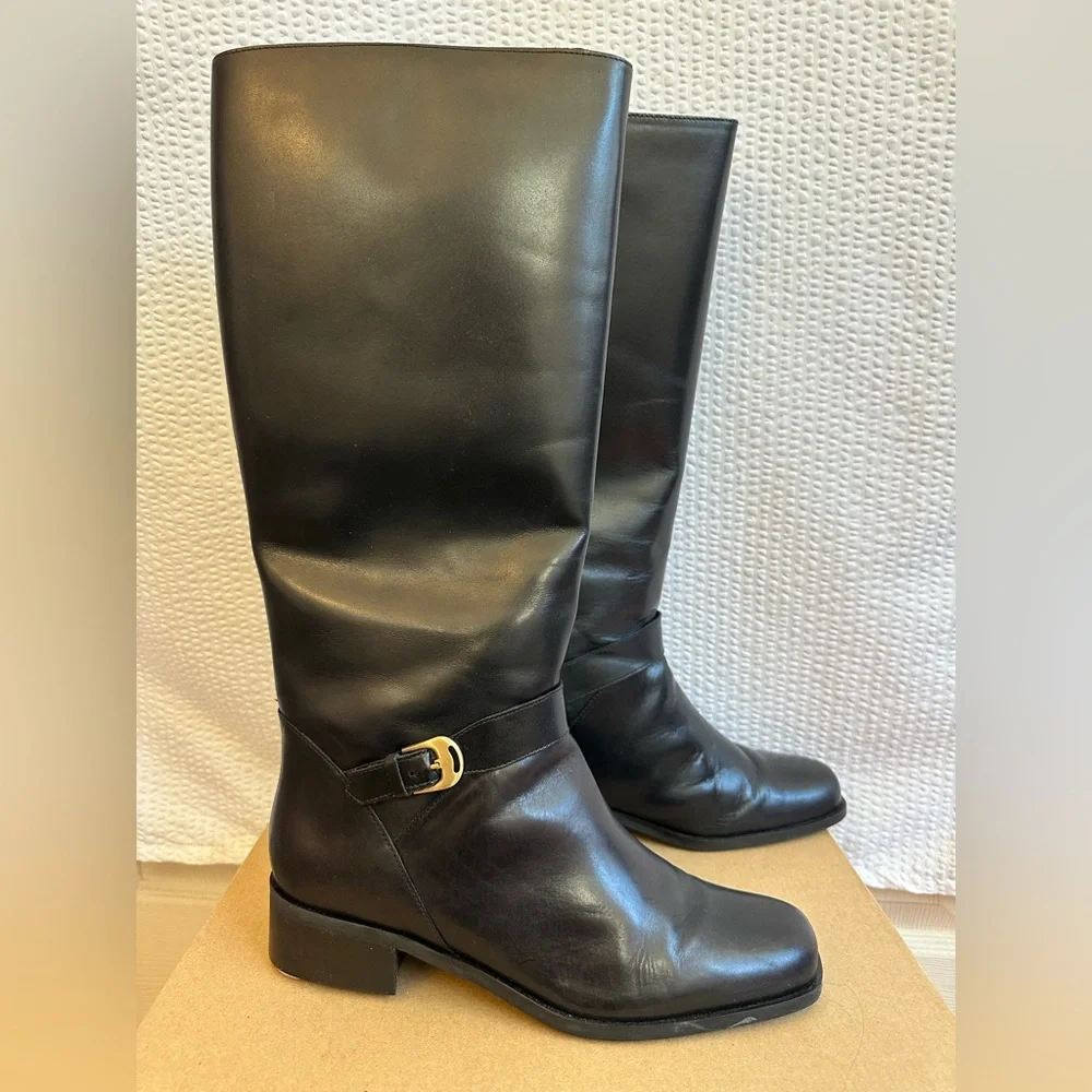 Valerie Stevens Heritage Black Leather Knee High Riding Boots Women’s Size 9